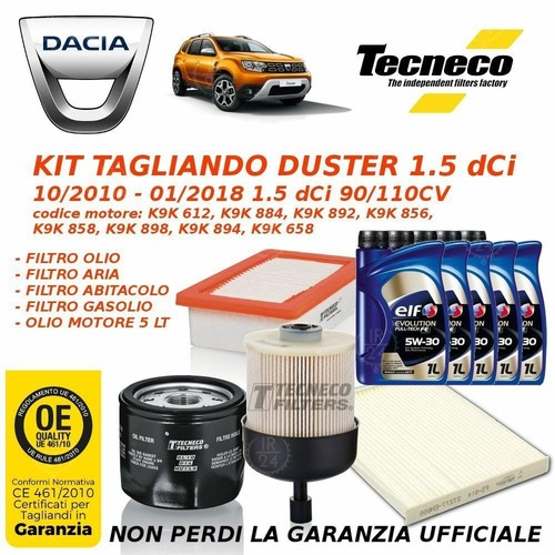 Kit tagliando per dacia duster - kit,