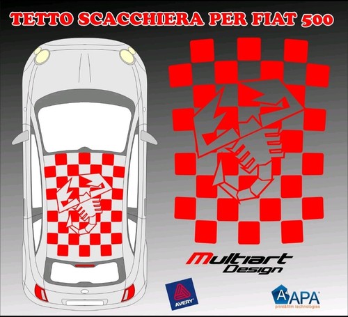 Adesivo tetto scacchiera - adesivo,