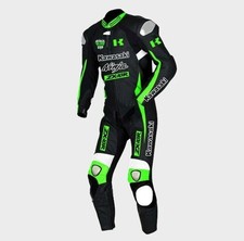Tuta da corsa in pelle per moto personalizzata Kawasaki Ninja per uomo