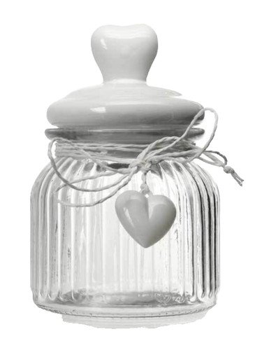 Barattolo cuore pendente vetro - cuore,