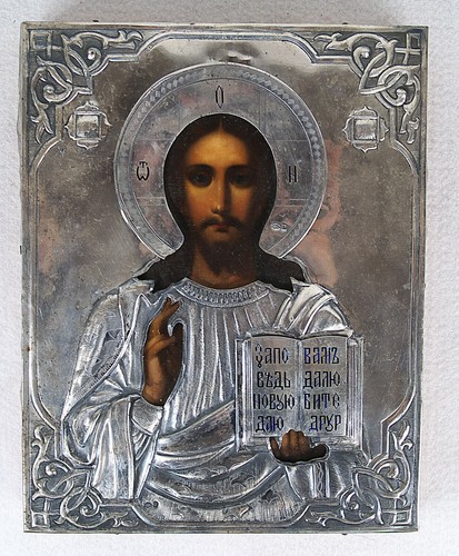 Antica icona russa gesù - antica,