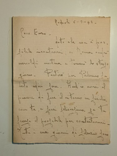Lettera autografa 1942 napoli - autografa,
