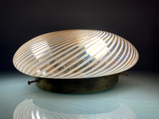 Murano - Lampada Plafoniera in vetro Filigrana Spirale Design Modernariato 1970