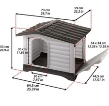 Casetta per Cani con Tetto e Lato Apribili - Sistema Drenaggio Liquidi