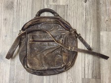 Borsa da viaggio vintage Overland Outfitters slip in pelle borsa fodera mappa...