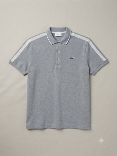 Polo lacoste grigio melange - polo,