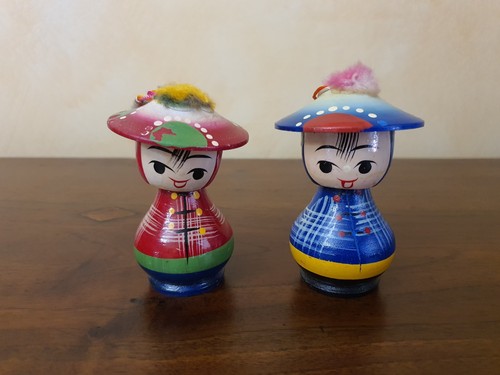 Bambole kokeshi vintage - bambole, in