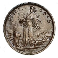 ITALIA 1 Centesimo 1915 variante 4 MANI -  Periziata SPL Asse ruotato 45° RRR