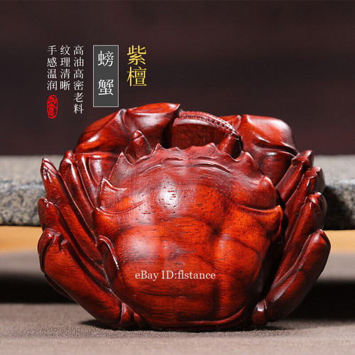 Red sandalwood statues crabs - sandalwood,