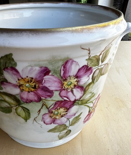 Vaso grande fiori rosa dipinto - grande,