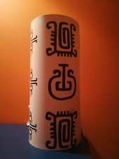 Baciu Lampada da tavolo o comodino colore bianco con disegni neri