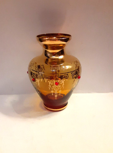 Vaso cabochon rosso - cabochon, oro