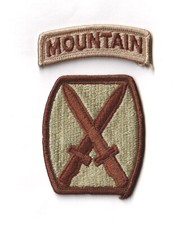 10th MOUNTAIN DIVISION "Patch & Tab" Desert (Fabrication 1990-2000)