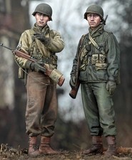 Modellino in resina 1/35 kit seconda guerra mondiale esercito americano fanteria set 2 personaggi non assemblati non dipinti