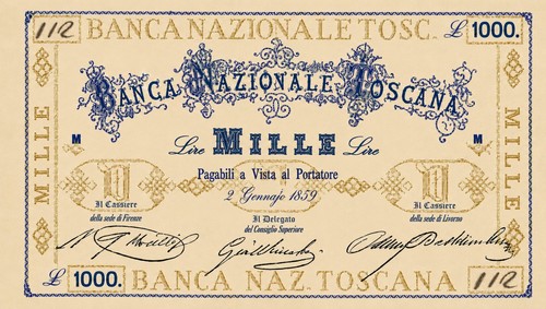 Italia 1000 lire - , banca
