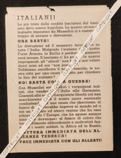 VOLANTINO SECONDA GUERRA MONDIALE FUORI I TEDESCHI DALL'ITALIA