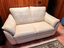 Divano Ikea vera pelle bianco.