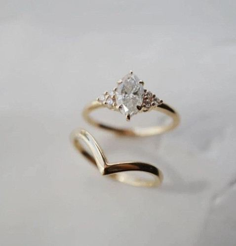 Set anello sposa - sposa, moissanite
