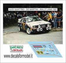 DECALS 1:43 AUDI QUATTRO A2 DE MARTINI RALLY LANA 1987