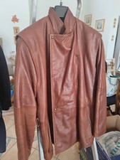 GIACCA MOTO UOMO IN PELLE MARRONE taglia 48 fodera  [Vintage OTTIME CONDIZIONI 