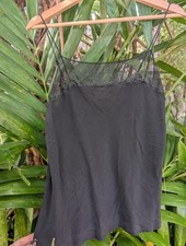 100% silk cami M black