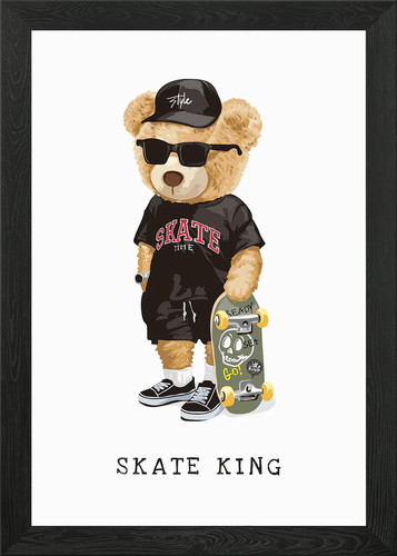 Orso giocattolo skateboard - orso, su