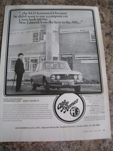 Alfa romeo 1750 saloon - 1750, a