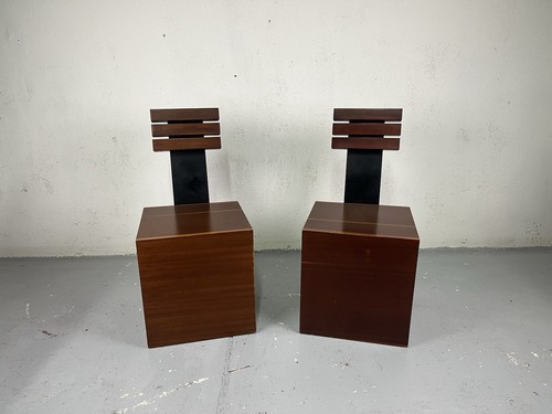 Coppia poltrone legno metallo
