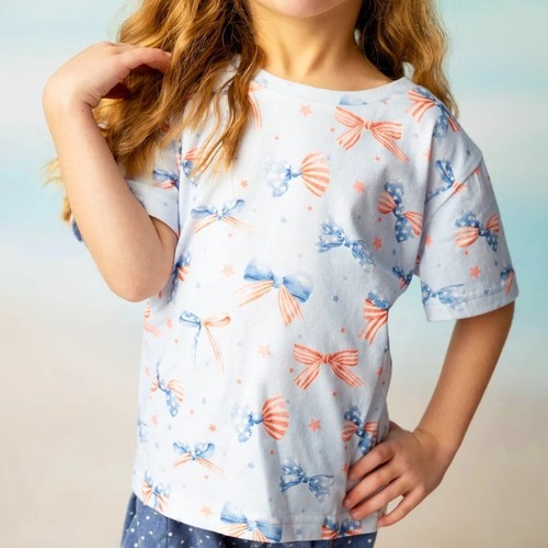 Top bambina con fiocchi