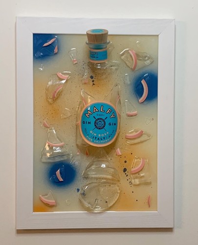 Quadro con bottiglie rotte - rotte, di