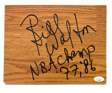 Bill Walton autografo firmato 8x10 parquet floorboard con NBA Champs Insc JSA COA