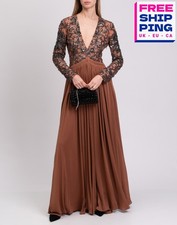 RRP€5907 ROBERTO CAVALLI Maxi abito in tulle e maglia IT40 US4 S perline Made in Italy