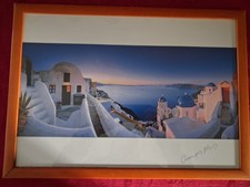 Quadro foto artistica autografata in cornice legno e vetro  Grecia 54x39cm