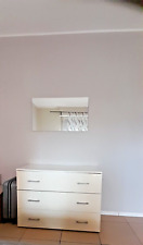 cassettiera e 2 comodini colore bianco laccato