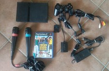 SONY PLAYSTATION 2 SUPER SLIM PS2 JOYPAD+Microfoni+Gioco High TUTTO FUNZIONANTE 