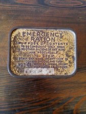 SCATOLA EMERGENCY RATION METALLO GUERRA EMERGENZA RAZIONE - INGHILTERRA MILITARI