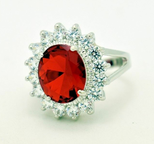 Anello rosso zirconia cubica - anello,
