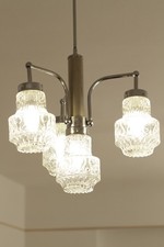Lampadario Anni '70. Acciaio e