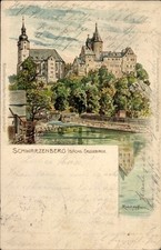 Cartolina artistica Hoffmann, Rudolf, Schwarzenberg im Erzgebirge Sassonia,... - 4513539