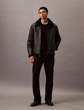 Leather shearling aviator - leather,