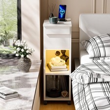 Comodino stretto con presa e