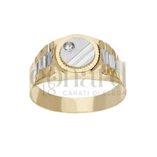 Anello scudo uomo con zircone