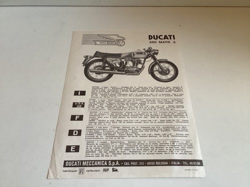 Ducati pagina depliant 250