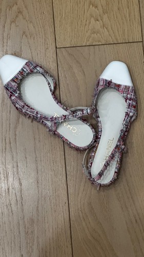 Chanel slingback tweed 39c - *,