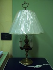 Lampada da tavolo a tre luci in bronzo anni 40/50
