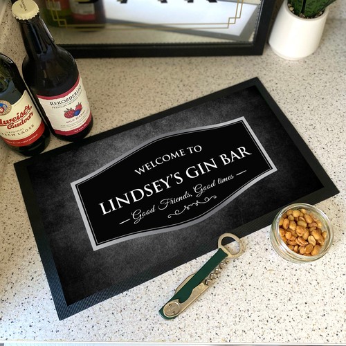 Personalised bar runner mat - personalised,