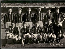 Cartolina calcistica formazione calcio A.C Milan