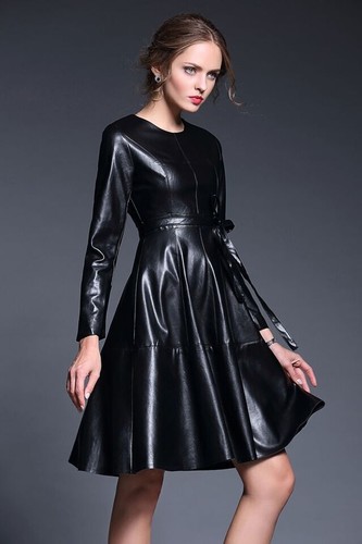 Abito pelle nera donna - in,