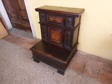 ANTICO INGINOCCHIATOIO RINASCIMENTO '600 IN NOCE MASSELLO INTAGLI INTARSI