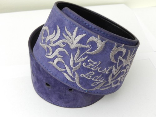 Cintura donna blu camoscio - cintura,